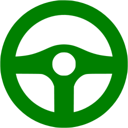 Lane centering icon, green steering wheel