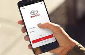 person using the Toyota mobile app